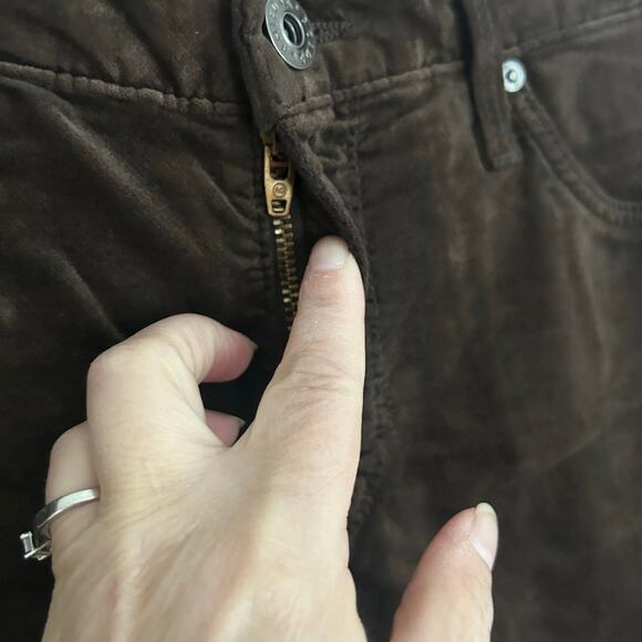 AG Adriano Goldschmied Women's The Legging Ankle Velvet Pants Brown 27 NWOT - Picture 3 of 9